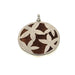 Leilanis Attic Pendant Round Plumeria Pendant with Sterling Silver and Hawaiian Koa Wood Inlay