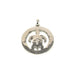 Leilanis Attic Pendant Round Sterling Silver Honu Circle Pendant with Hawaiian Koa Wood Inlay