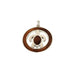 Leilanis Attic Pendant Round Sterling Silver Honu Circle Pendant with Hawaiian Koa Wood Inlay