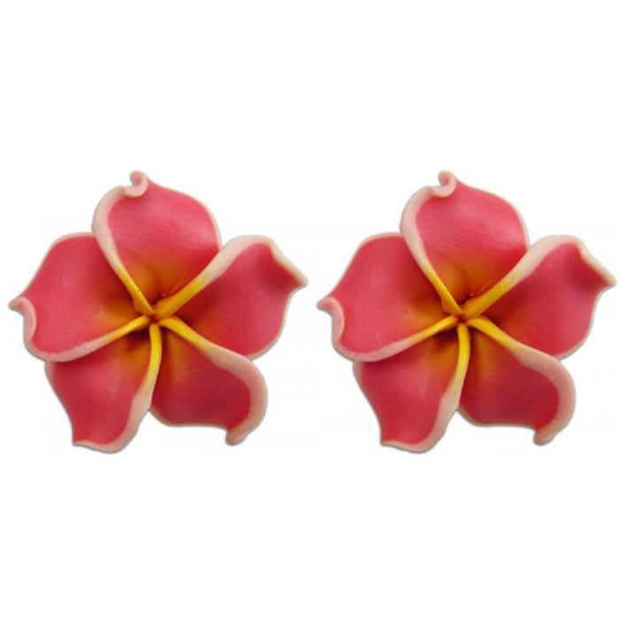 KC Hawaii Jewelry Small Coral Fimo Plumeria Earring