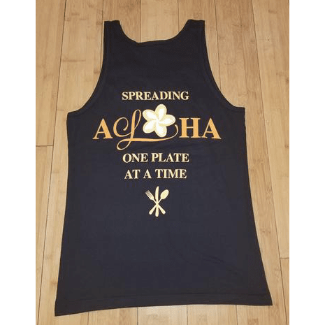 Leilanis Attic Tank - Mens "Spreading Aloha" Unisex Jersey Black Tank Top