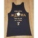 Leilanis Attic Tank - Mens "Spreading Aloha" Unisex Jersey Black Tank Top