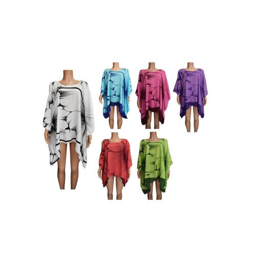 DK Hawaiian Collection Dress Womens Hibiscus Beach Cover Up Poncho Dress