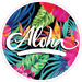 Aloha Floral Circle Sticker - Leilanis Attic