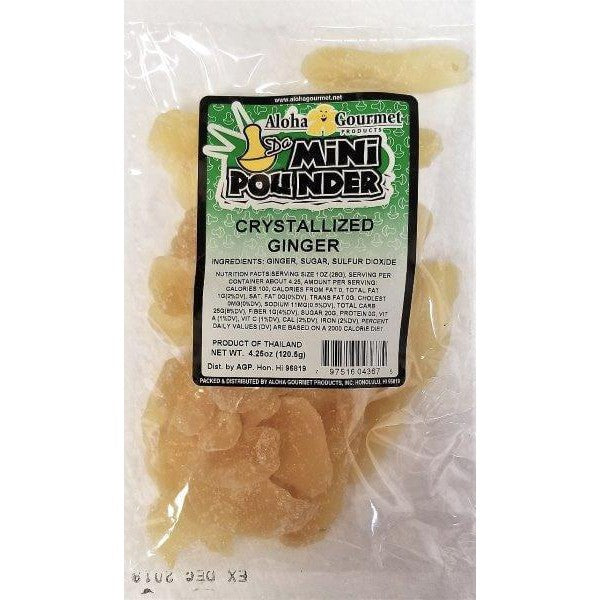 Aloha Gourmet Da Mini Pounder Crystallized Ginger 4.25oz - Leilanis Attic
