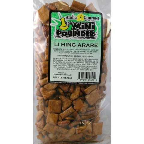 Aloha Gourmet Da Mini Pounder Li Hing Arare 6.5oz - Leilanis Attic