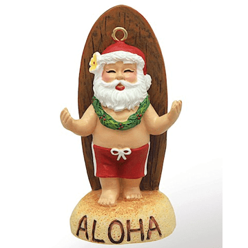 Christmas Ornament "Santa's Longboard" - Leilanis Attic