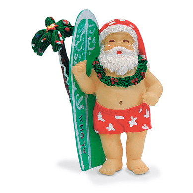 Christmas Ornament "Surfboard Santa" - Leilanis Attic