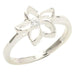 Dainty Sterling Silver 12mm Floating Plumeria Ring with CZ - Leilanis Attic