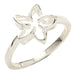 Dainty Sterling Silver 12mm Floating Plumeria Ring - Leilanis Attic
