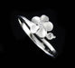 Dainty Sterling Silver Plumeria Ring with CZ - Leilanis Attic