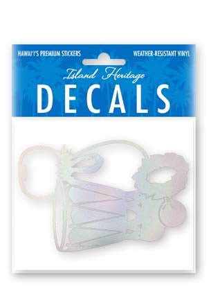 Decal Silver Hula Instruments Small - Leilanis Attic