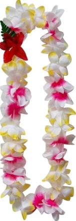 DK Hawaiian Collection Lei - Silk Yellow, White, and Pink Lei