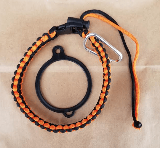 Engrave My Flask Flask Accessory Orange/Black Paracord Handle with Carabiner for Water Bottles