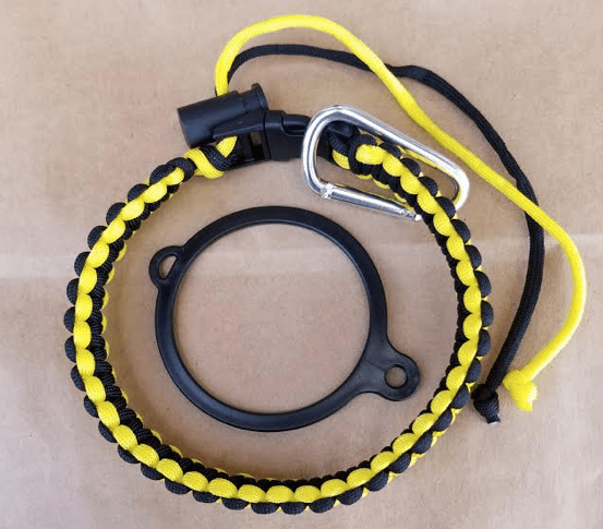 Engrave My Flask Flask Accessory Yellow/Black Paracord Handle with Carabiner for Water Bottles