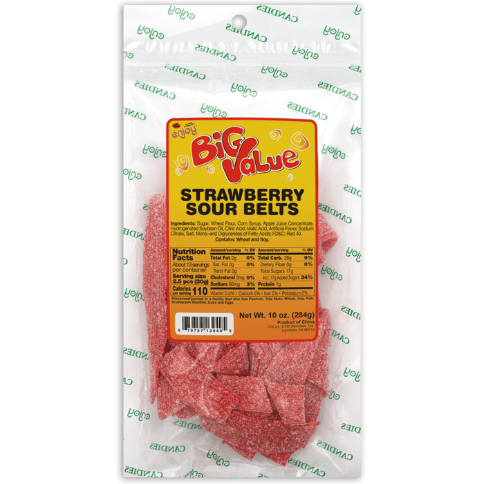 Enjoy Brand - Strawberry Sour Belts 10oz - Leilanis Attic