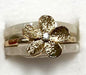 DK Hawaiian Collection Ring 7 / White Faux Turtle Shell Ring with Plumeria