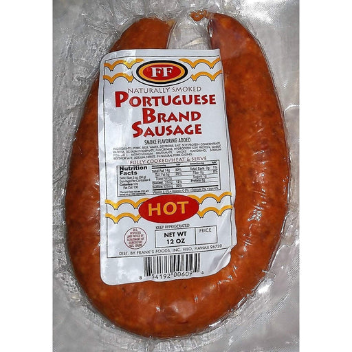 Hosoda Frozen Franks Portuguese Sausage, Hot