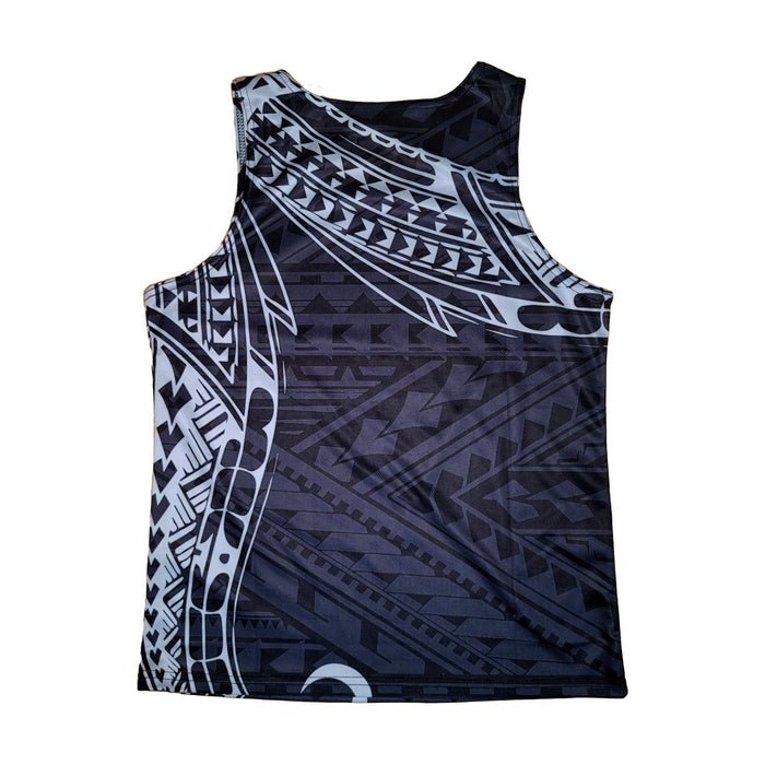 Guam Tribal Sublimated Black and Gray Tank Top - Leilanis Attic