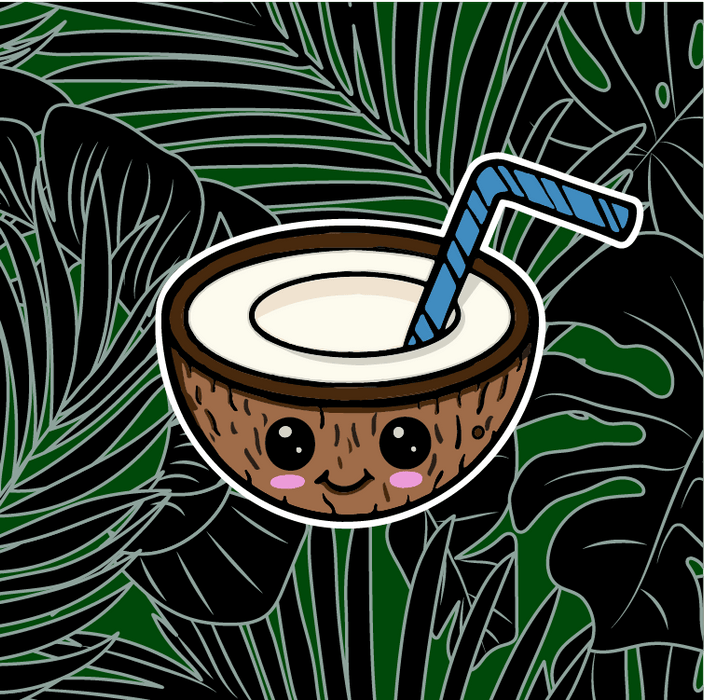 Half Coconut Sticker - Leilanis Attic