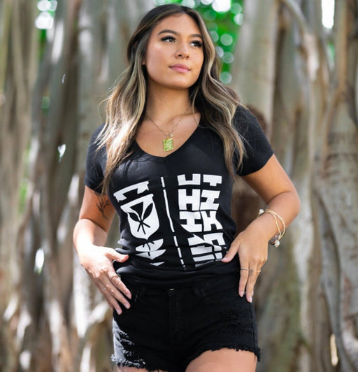 Hawaii's Finest T-Shirt - Womens HI FINEST, “ Rise Up” Womens V-Neck T-shirt
