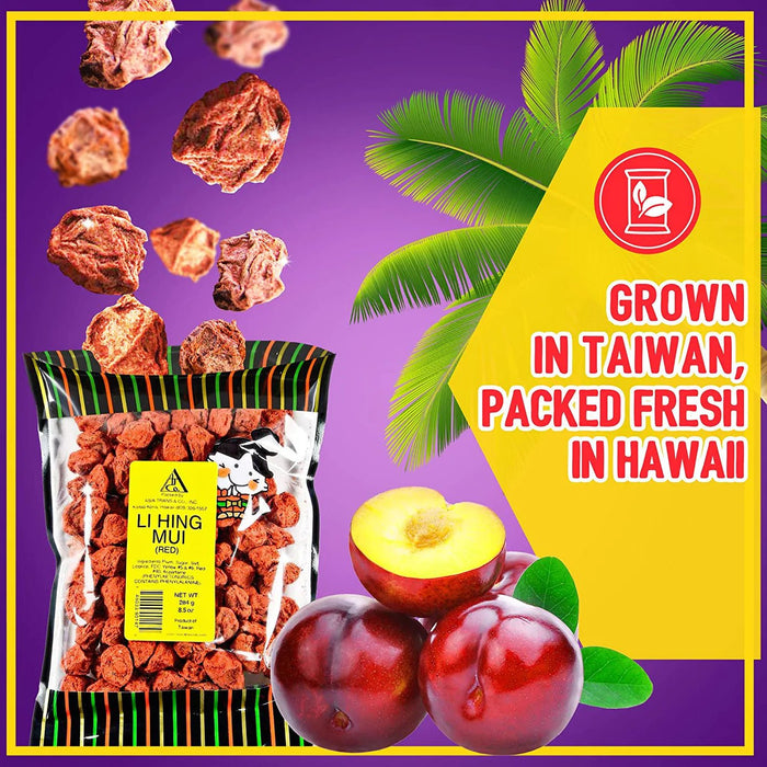 Hawaii Snacks bundle Red Li Hing Mui Subscription Pack   - 2.5 oz (Pack of 5)