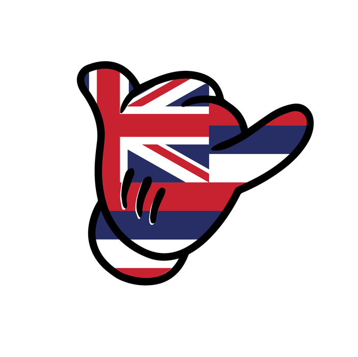 Hawaiian Flag Shaka Sticker - Leilanis Attic