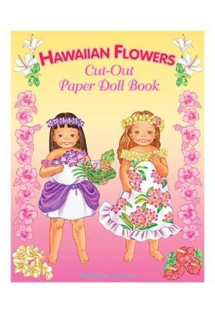 "Hawaiian Flowers" Cut-Out Paper Doll Children's Activity Book - Leilanis Attic