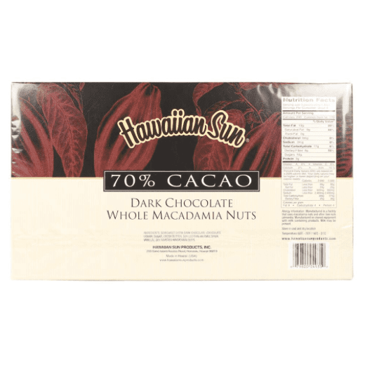 Hawaiian Sun 70% Cacao Dark Chocolate Whole Macadamia Nuts - Leilanis Attic