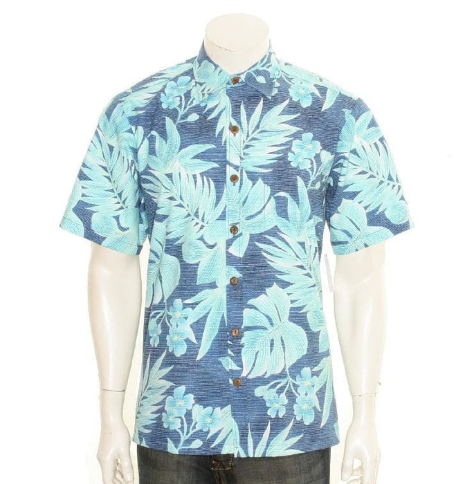 Hilo Hattie "Laulima" Aloha Shirt Navy/Baby Blue - Leilanis Attic