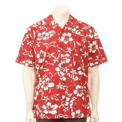 Hilo Hattie Mens "Classic Hibiscus" Aloha Shirt (Red) - Leilanis Attic