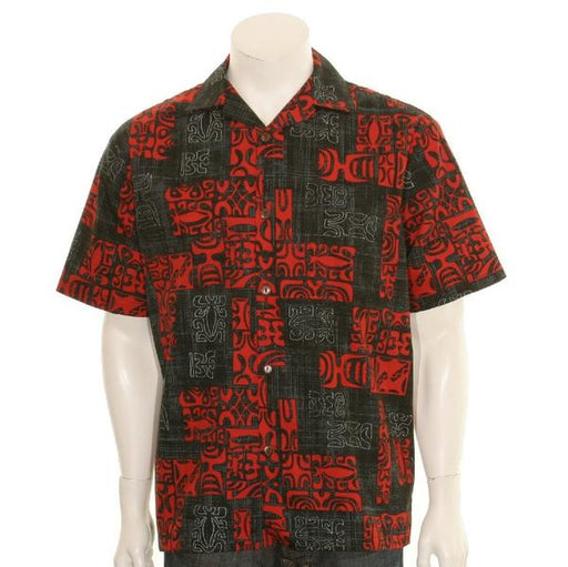 Hilo Hattie Mens “Petro” Aloha Shirt (Black/Red) - Leilanis Attic