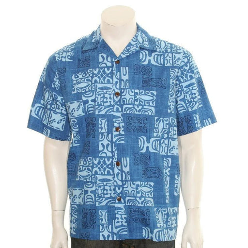 Hilo Hattie Mens “Petro” Aloha Shirt (Blue) - Leilanis Attic
