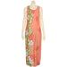 Hilo Hattie Womens “Dobby Orchid” Panel Long Dress (Dark Coral) - Leilanis Attic