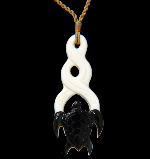 Infinity Honu Black Bone Necklace - Leilanis Attic