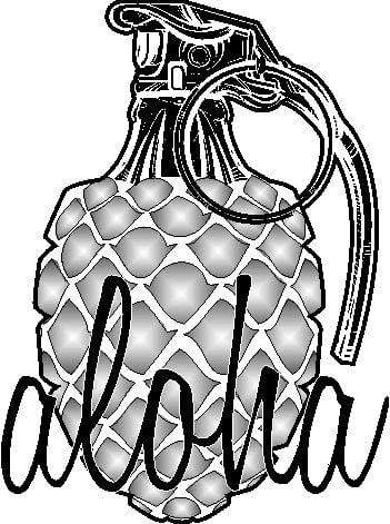 Laser Engraved Aloha Pineapple Grenade Flask - Flask - Leilanis Attic
