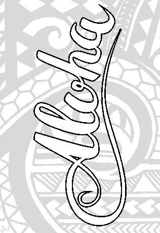 Laser Engraved Aloha Script Tribal Background Flask - Flask - Leilanis Attic