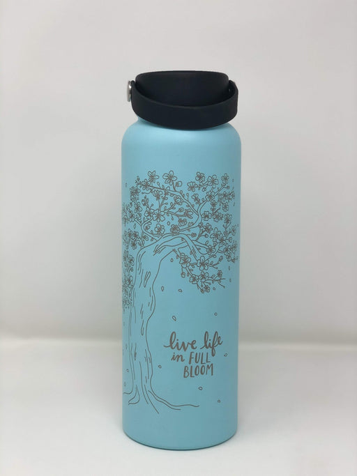 Laser Engraved Cherry Blossom Flask - Flask - Leilanis Attic