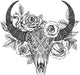 Laser Engraved Floral Bull Skull Flask - Flask - Leilanis Attic
