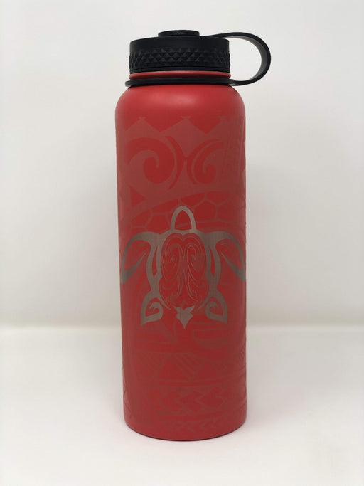 Laser Engraved Honu Tribal Flask - Flask - Leilanis Attic