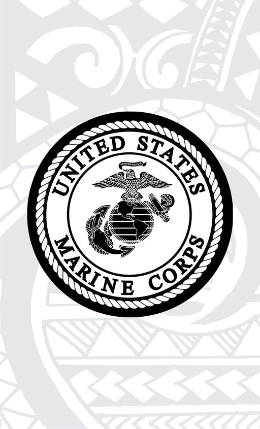 Laser Engraved Marines Tribal Background Seal Flask - Flask - Leilanis Attic