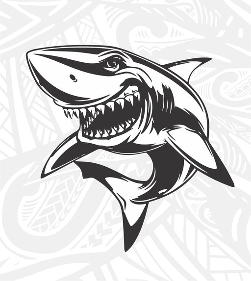 Laser Engraved Shark Tribal Background Flask - Flask - Leilanis Attic