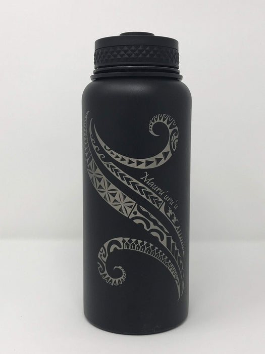 Laser Engraved Tahitian Swirl Flask - Flask - Leilanis Attic