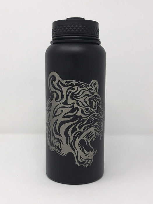 Laser Engraved Tiger Flask - Flask - Leilanis Attic