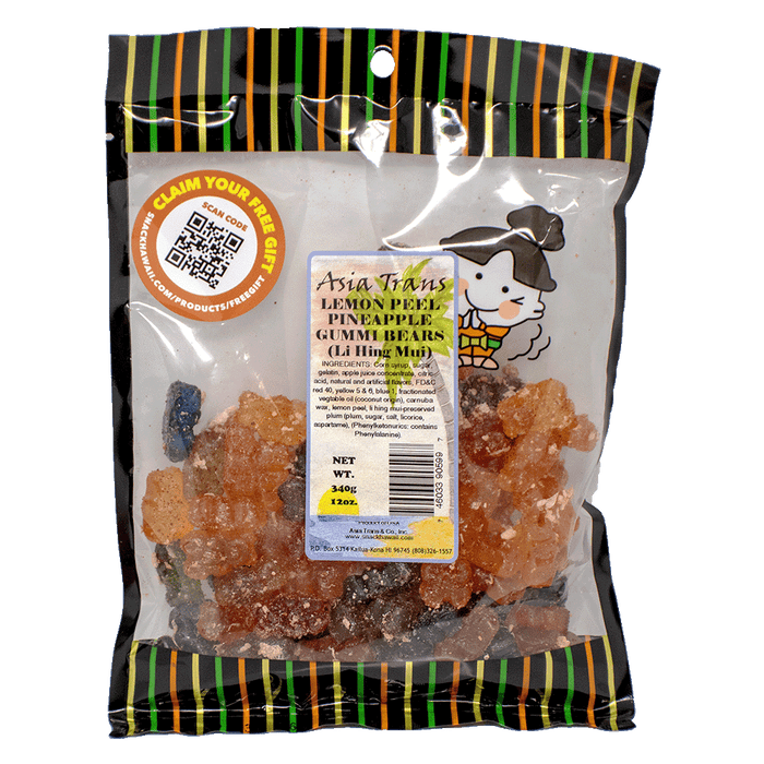 Lemon Peel Pineapple Gummi Bears w/ Li Hing Mui — Leilanis Attic